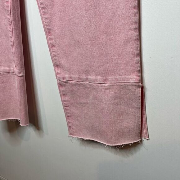Good American Women's Good Boy Split Hem Straight Leg Jeans Pink Size 14/32 - Picture 4 of 13